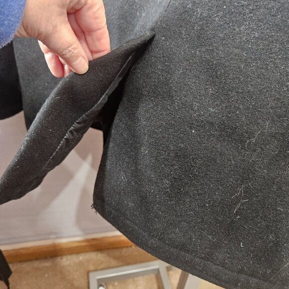 7 Diamonds Peacoat Jacket Coat Men Small Black Wool Blend Lined Double-Breasted - Picture 7 of 12